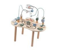 PETSOLA Table D'activités En Bois avec Labyrinthe de Perles, Jouet éducatif Portable à