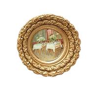 PETSOLA Tableau Sculpté à Poser sur Une Table Ou à Accrocher Au Mur, Idéal pour Une Pendaison de Crémaillère, Un Bureau, Une Chambre Ou Un Atelier d'art, Fleur Ronde