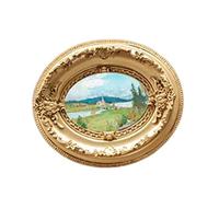 PETSOLA Tableau Sculpté à Poser sur Une Table Ou à Accrocher Au Mur, Idéal pour Une Pendaison de Crémaillère, Un Bureau, Une Chambre Ou Un Atelier d'art, Ovale