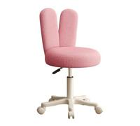 PETSOLA Tabouret avec Dossier Oreilles Lapin Pivotant Siège Morne pour Coiffeuse, Noir