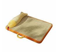PETSOLA Tapis Rafraîchissant pour Chat Lit Coussin Panier Rotin Imitation avec Oreiller en U Déhoussable Éponge 3D Décharge de Pression Résistant aux, Orange Jaune, XL