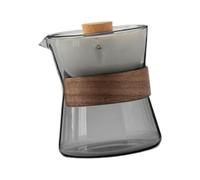 PETSOLA Théière En Verre Infuseur Intégré Pot à Thé Transparent Séparateur Eau-thé Conception Rotation Innovante Verre Résistant à La Chaleur Adaptée Au Voyag, Gris avec Couvercle