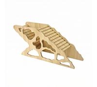 PETSOLA Tunnel en Bois avec Rampe Multifonction Cabane Stable Jouet pour Hamsters, Tunnel Caverne avec Marches