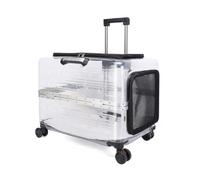 PETSOLA Valise à roulettes avec Poignée Télescopique Ventilé Sac Transport Transparent à roulettes Confortable Bagage pour Train, Noir