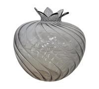 PETSOLA Vase Fleur Pomegranate Style Élégant Pot de Fleurs Verre Ornement de Table Décoration Hydroponique Convient Maison Bureau Rassemblement Festif, Gris