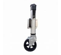 PETSOLA Vérin de Remorque en Aluminium Vérin Cric Support Roue Pivotante Alliage Léger avec Support Métallique Roulette 8 Pouces pour Roulement Fluide Réglage, Argent