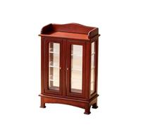 PETSOLA Vitrine Miniature avec Étagères Décoratif Armoire Miniature avec Étagère Rétro pour Diorama, 栗色