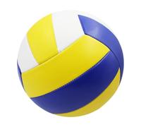 PETSOLA Volleyball Ball Officiel Taille 5 Ballon Entraînement PVC Résistant Étanche Antidérapant Adapté à La Pratique en Salle Plage Piscine Enfants Adultes, Jaune Bleu Blanc