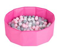 Petsona Piscine à balles pliable Pour chiens chats 100 balles Rondes Chat Lapin Jouet Animaux Piscine pour chiens Animaux Piscine portable, Rose : Perle/Gris/Transparent/Rose poudré
