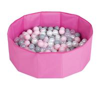 Petsona Piscine pour Chien À Balles Baignoire pour Chien Chat Animal, Rose: Perle/Gris/Transparent/Rose Poudré