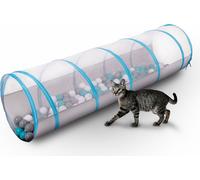 Petsona Tunnel pliable pour animaux de compagnie Tunnel pour chats Chiens Avec 200 balles Facile à transporter Pour l'intérieur et l'extérieur Facile à nettoyer, Gris-Bleu:Gris/Blanc/Turquoise