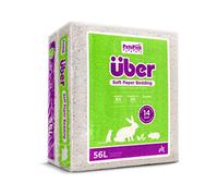 PETSPICK Uber Litière en papier doux pour petits animaux Blanc 56 l