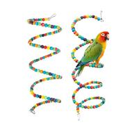 Petsplicity Lot de 2 cordes à oiseaux de 170,2 cm - Jouet balançoire flexible et durable pour oiseaux - Perchoir en spirale pour perruches, calopsittes et perroquets - Accessoire coloré réglable pour