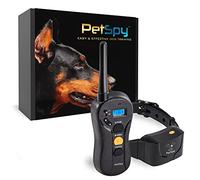 PetSpy - Collier de dressage électrique pour chiens avec vibration, choc et bip, qualité supérieure, rechargeable et étanche, avec télécommande de dressage, 4,5-63,5 kg - P620
