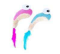 Petstages Jouet pour Chat Dental Shrimpies - avec Herbe à Chat/à mâcher - Multicolore - Lot de 2