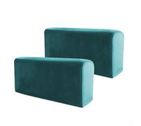 PETSTIBLE 2 housses de bras antidérapantes, pour canapé, fauteuil, chaise longue, en doux tissu de renard, couleur argent, facile à nettoyer, lot de 2 pièces (paon)