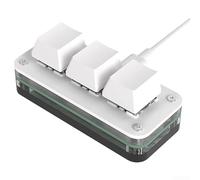 PETSTIBLE Clavier à trois touches au design élégant avec options de raccourci personnalisées pour une meilleure productivité sur toutes les tâches (blanc 2)