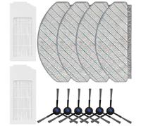 PETSTIBLE Kit robot de nettoyage pour Ecovacs forDeebot N20 / N20 PLUS / N20 PRO PLUS Kit d'accessoires pour balayeuse (2 filtres + 4 lingettes + 6 brosses latérales)