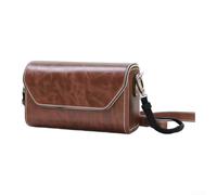 PETSTIBLE Sac à bandoulière en cuir PU pour Panasonic EPL1-EPL10, café, Sac | Extérieur en cuir synthétique souple, résistant aux rayures, convient pour Sony ZVE10, finition noire élégante