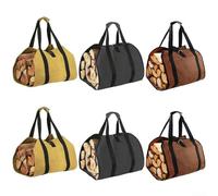 PETSTIBLE Sac de transport imperméable pour bois de chauffage - Pour transporter du bois et l'extérieur - Noir
