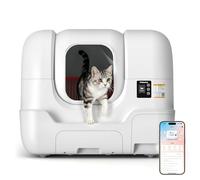 PetSuper LitterGo Litière automatique pour chat autonettoyante et remplissage automatique, contrôle intelligent par application via WiFi 2,4 G avec radar, capteurs de sécurité poids et TOF, fermeture