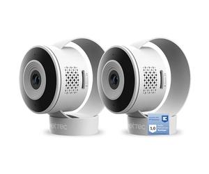 PetTec Cam Lite Lot de 2 - Camera Animaux Interieur, Caméra de Surveillance sans-Fil pour Chien/Animaux avec Appli, Détecteur Mouvement, Zoom, Haut-Parleurs, Vision Nocturne - Caméras WiFi Full HD