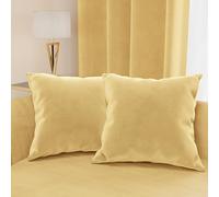 PETTI Artigiani Italiani - 2 Coussins Canapé en Velours avec Remplissage, Housses de Coussin pour Chambre, Coussins Décoratifs en Velours avec Housse à Sac, Doré 2 Pièces - 35x35 cm