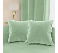 PETTI Artigiani Italiani - 2 Coussins Canapé en Velours avec Remplissage, Housses de Coussin pour Chambre, Coussins Décoratifs en Velours avec Housse à Sac, Vert Sauge 2 Pièces - 30x30 cm