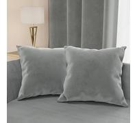 PETTI Artigiani Italiani - 2 Coussins Canapé en Velours avec Remplissage, Housses de Coussin pour Chambre, Coussins Décoratifs en Velours avec Housse à Sac, Gris Foncé 2 Pièces - 70x40 cm