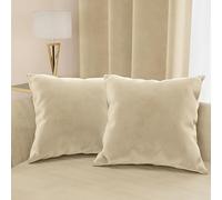 PETTI Artigiani Italiani - 2 Coussins Canapé en Velours avec Remplissage, Housses de Coussin pour Chambre, Coussins Décoratifs en Velours avec Housse à Sac, Crème 2 Pièces - 70x50 cm