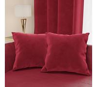 PETTI Artigiani Italiani - 2 Coussins Canapé en Velours avec Remplissage, Housses de Coussin pour Chambre, Coussins Décoratifs en Velours avec Housse à Sac, Bordeaux 2 Pièces - 35x35 cm