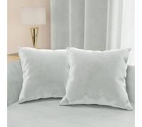 PETTI Artigiani Italiani - 2 Coussins Canapé en Velours avec Remplissage, Housses de Coussin pour Chambre, Coussins Décoratifs en Velours avec Housse à Sac, Gris Clair 2 Pièces - 60x40 cm