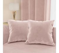 PETTI Artigiani Italiani - 2 Coussins Canapé en Velours avec Remplissage, Housses de Coussin pour Chambre, Coussins Décoratifs en Velours avec Housse à Sac, Rose Poudré 2 Pièces - 35x35 cm