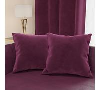 PETTI Artigiani Italiani - 2 Coussins Canapé en Velours avec Remplissage, Housses de Coussin pour Chambre, Coussins Décoratifs en Velours avec Housse à Sac, Prune 2 Pièces - 60x40 cm