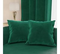 PETTI Artigiani Italiani - 2 Coussins Canapé en Velours avec Remplissage, Housses de Coussin pour Chambre, Coussins Décoratifs en Velours avec Housse à Sac, Vert Émeraude 2 Pièces - 35x35 cm