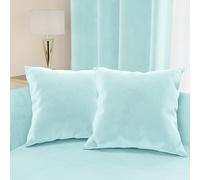 PETTI Artigiani Italiani - 2 Coussins Canapé en Velours avec Remplissage, Housses de Coussin pour Chambre, Coussins Décoratifs en Velours avec Housse à Sac, Bleu Ciel 2 Pièces - 80x40 cm