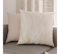 PETTI Artigiani Italiani - 2 Taies d’Oreiller 45x45 cm en Microfibre, Coussins Décoratifs Chambre, Salon, Lot de 2 Housses de Coussin, Taie Feuille Taupe, 100% Made in Italy