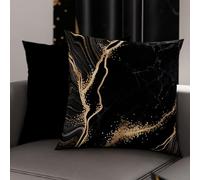 PETTI Artigiani Italiani - 2 Taies d’Oreiller 45x45 cm en Microfibre, Coussins Décoratifs Chambre, Salon, Lot de 2 Housses de Coussin, Taie Marbre 07, 100% Made in Italy