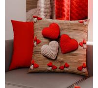 PETTI Artigiani Italiani - 2 Taies d’Oreiller 50x50 cm en Microfibre, Coussins Décoratifs Chambre, Salon, Lot de 2 Housses de Coussin, Taie Cœur, 100% Made in Italy