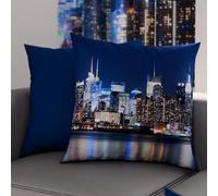 PETTI Artigiani Italiani - 2 Taies d’Oreiller 50x50 cm en Microfibre, Coussins Décoratifs Chambre, Salon, Lot de 2 Housses de Coussin, Taie New York, 100% Made in Italy