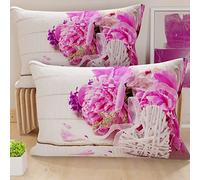 PETTI Artigiani Italiani - 2 Taies d’Oreiller 50x70 cm en Microfibre, Coussins Décoratifs Chambre, Salon, Lot de 2 Housses de Coussin, Taie Spring, 100% Made in Italy