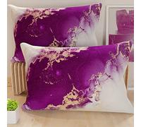 PETTI Artigiani Italiani - 2 Taies d’Oreiller 50x70 cm en Microfibre, Coussins Décoratifs Chambre, Salon, Lot de 2 Housses de Coussin, Taie Marbre 01, 100% Made in Italy