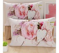 PETTI Artigiani Italiani - 2 Taies d’Oreiller 60x40 cm en Microfibre, Coussins Décoratifs Chambre, Salon, Lot de 2 Housses de Coussin, Taie Country Chic, 100% Made in Italy