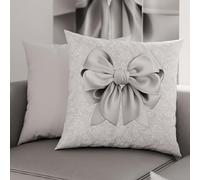 PETTI Artigiani Italiani - 2 Taies d’Oreiller 60x60 cm en Microfibre, Coussins Décoratifs Chambre, Salon, Lot de 2 Housses de Coussin, Taie Nœud Gris, 100% Made in Italy