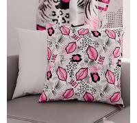 PETTI Artigiani Italiani - 2 Taies d’Oreiller 60x60 cm en Microfibre, Coussins Décoratifs Chambre, Salon, Lot de 2 Housses de Coussin, Taie Lipstick Blanc, 100% Made in Italy