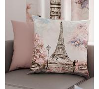 PETTI Artigiani Italiani - 2 Taies d’Oreiller 65x65 cm en Microfibre, Coussins Décoratifs Chambre, Salon, Lot de 2 Housses de Coussin, Taie Paris, 100% Made in Italy