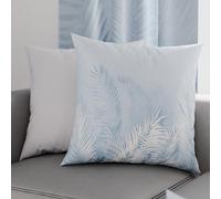 PETTI Artigiani Italiani - 2 Taies d’Oreiller 80x80 cm en Microfibre, Coussins Décoratifs Chambre, Salon, Lot de 2 Housses de Coussin, Taie Feuille Bleu Ciel, 100% Made in Italy