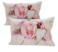 PETTI Artigiani Italiani - 2 Taies d'oreiller 50x80 cm en Microfibre, Coussins Décoratifs Chambre, Salon, Lot de 2 Housses de Coussin, Taie Country Chic, 100% Made in Italy