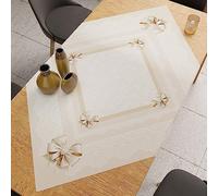 PETTI Artigiani Italiani Accessoires Cuisine Petti, 100% Microfibre hypoallergénique, Noeud Beige, Centrotavola 90x90 cm