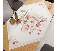 PETTI Artigiani Italiani Accessoires Cuisine Petti, 100% Microfibre hypoallergénique, Shabby Pois Taupe, Centrotavola 90x90 cm